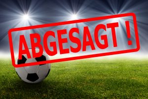 Soccer,Sport,Event,Cancelled,Because,Of,Coronavirus,Outbreak.,“abgesagt!“,Is